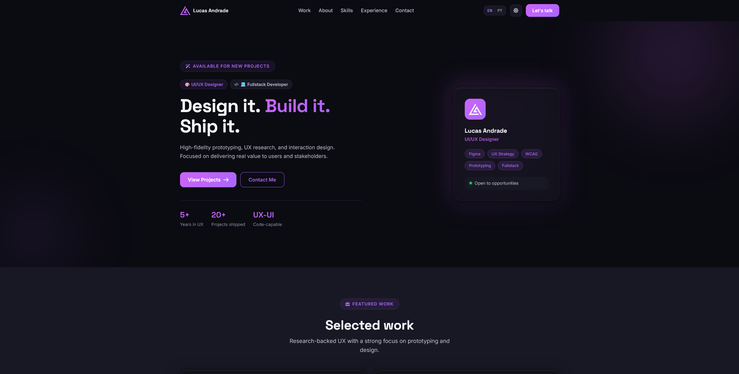 Lucas Andrade | UI/UX Designer